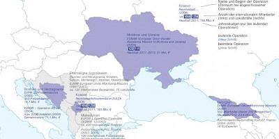 Karte: Operationen der EU 2001-2011