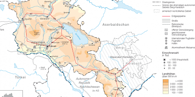 Karte: Armenien: Physische Übersicht