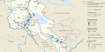 Karte: Armenien: Energieinfrastruktur