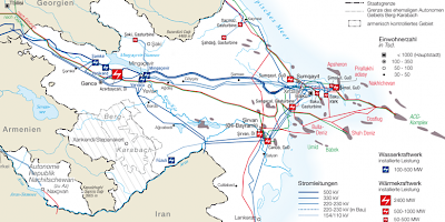Karte: Aserbaidschan: Energieinfrastruktur