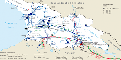 Karte: Georgien: Energieinfrastruktur