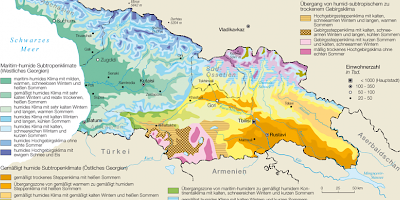 Karte: Georgien: Klimaregionen