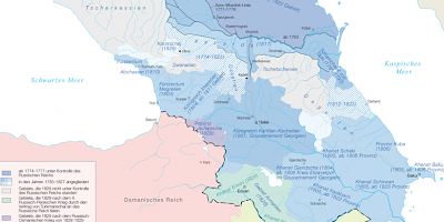 Karte: Expansion des Russischen Reiches 1774-1829