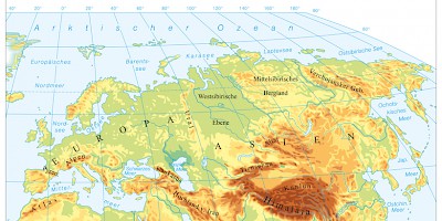 Karte: Eurasien: Physische Übersicht