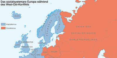 Karte: Das sozialsystemare Europa während des Ost-West-Konflikts
