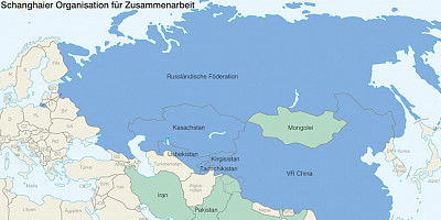 Karte: Die Shanghaier Organisation für Zusammenarbeit 2007