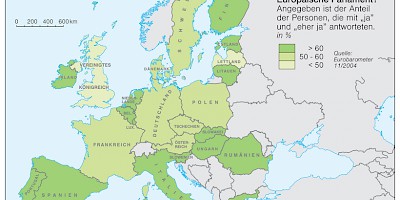 Karte: Europäisches Parlament: Vertrauen der Bürger 2004