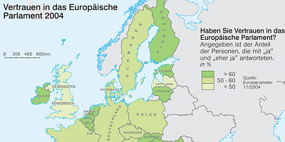 Karte: Europäisches Parlament: Vertrauen der Bürger 2004