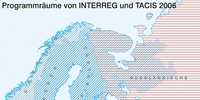 Karte: Programmräume von INTERREG und TACIS 2006