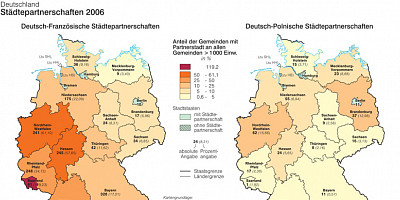 Karte: Deutsch-polnische Städtepartnerschaften 2004