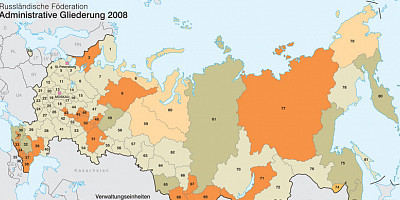 Karte: Russländische Föderation: Administrative Gliederung 2008