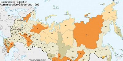 Karte: Russländische Föderation: Administrative Gliederung 1999