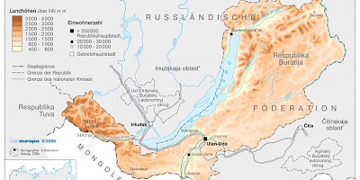 Karte: Burjatien: Physische Übersicht