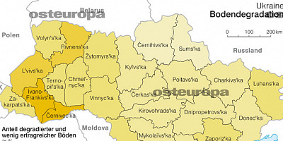 Karte: Ukraine: Bodendegradation