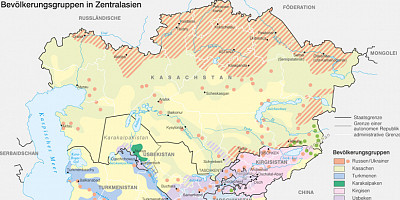 Karte: Bevölkerungsgruppen in Zentralasien