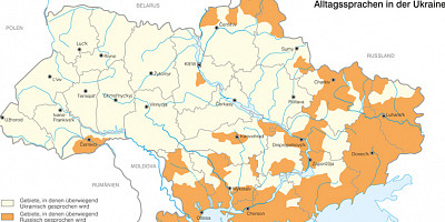Karte: Alltagssprachen in der Ukraine