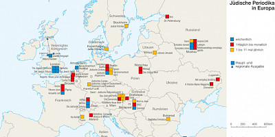 Karte: Jüdische Periodika in Europa