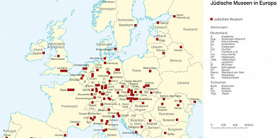 Karte: Jüdische Museen in Europa