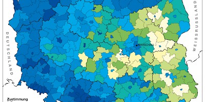 Karte: Polen: Ergebnisse des EU-Referendums 2003