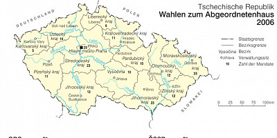 Karte: Tschechien: Wahlen zum Abgeordnetenhaus 2006