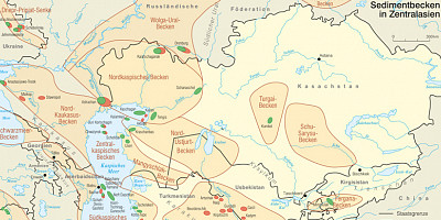 Karte: Zentralasien: Sedimentbecken