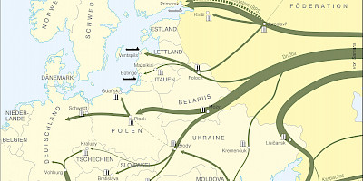 Karte: Europa: Erdölpipelines