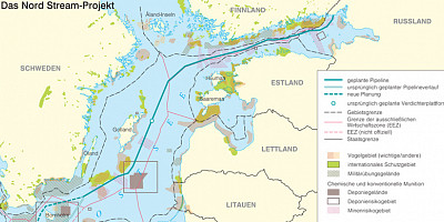 Karte: Ostsee: Das Nord-Stream-Projekt