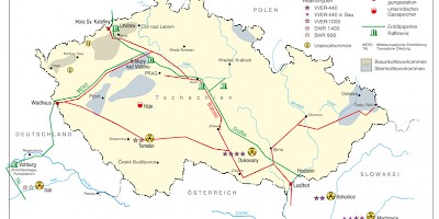 Karte: Tschechien: Energieinfrastruktur