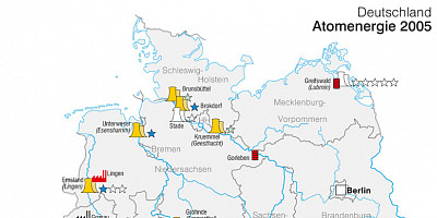 Karte: Deutschland: Atomenergie 2005