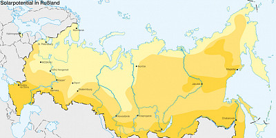 Karte: Russland: Solarpotential
