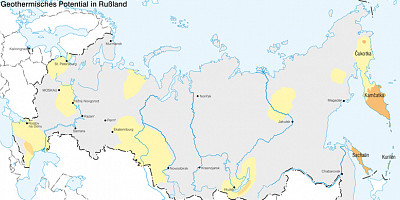 Karte: Russland: Geothermisches Potential