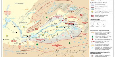Karte: Zentralasien: Klimawandel und Naturkatastrophen im Ferganatal