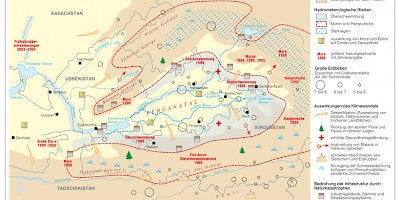 Karte: Zentralasien: Klimawandel und Naturkatastrophen im Ferganatal