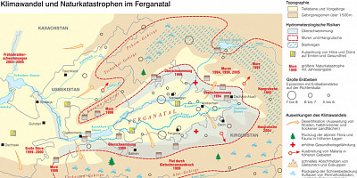 Karte: Zentralasien: Klimawandel und Naturkatastrophen im Ferganatal