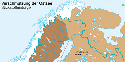 Karte: Verschmutzung der Ostsee: Stickstoffeinträge