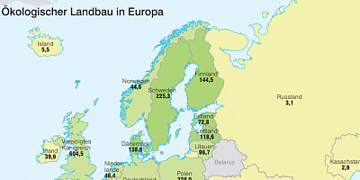 Karte: Europa: Ökologischer Landbau