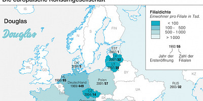 Karte: Douglas in Europa