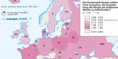 Karte: Sollten die Kirchen politische Wahlen beeinflussen?