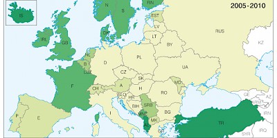 Karte: Europa: Kinder pro Frau