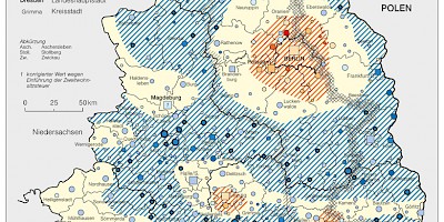 Karte: Ostdeutschland: Bevölkerungsentwicklung 2000–2006