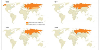 Karte: Russland 1866 bis 2008