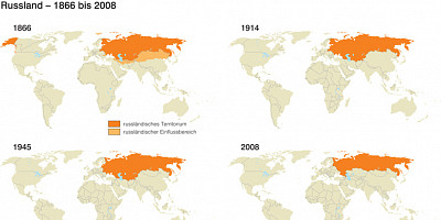 Karte: Russland 1866 bis 2008