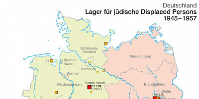 Karte: Lager für jüdische Displaced Persons 1945–1957