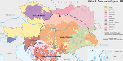 Karte: Völker in Österreich-Ungarn 1910