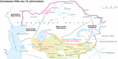 Karte: Zentralasien Mitte des 19. Jh.