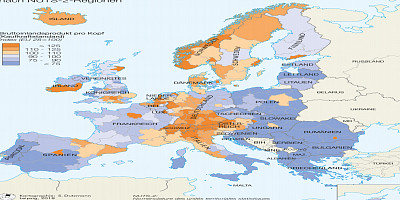 Karte: Europa: Wirtschaftskraft in Europa 2016 nach NUTS-2-Regionen