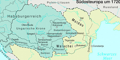 Karte: Südosteuropa um 1720