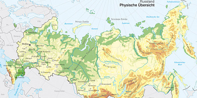 Karte: Russland: Physische Übersicht