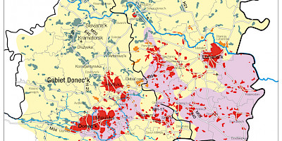 Karte: Ukraine: Der Krieg im Donbass – August 2014