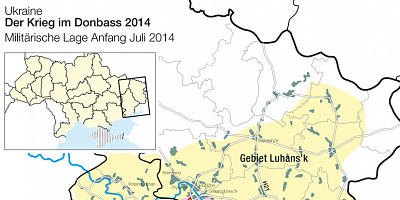 Karte: Ukraine: Der Krieg im Donbass – Juli 2014